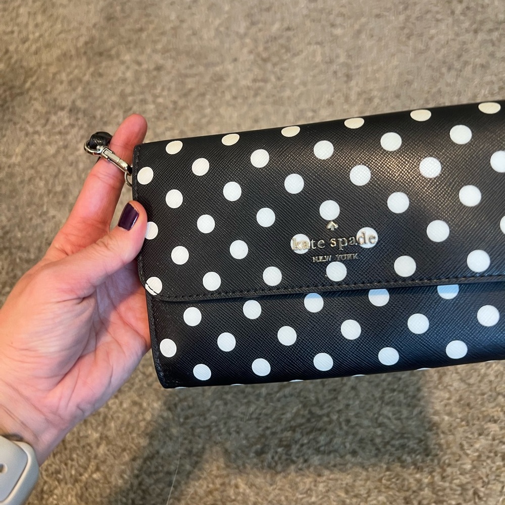 Kate Spade Polka Dot Black and White Clutch